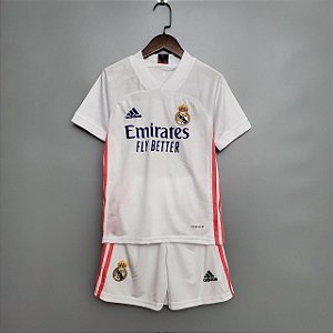 Kit Infantil Real Madrid 1 Camisa e Short  2020 / 2021