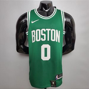 Regata Basquete NBA Boston Celtics Tatum 0 Verde Edição Jogador Silk