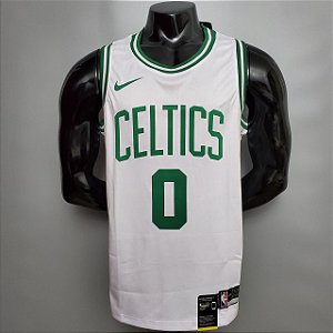 Regata Basquete NBA Boston Celtics Tatum 0 Branca Edição Jogador Silk