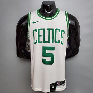 Regata Basquete NBA Boston Celtics Garnett 5 Branca Edição Jogador Silk