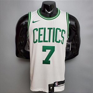 Regata Basquete NBA Boston Celtics Brown 7 Branca Edição Jogador Silk