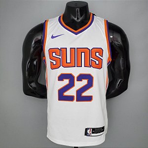 Regata Basquete NBA Phoenix suns Ayton 22 Branca Edição Jogador Silk