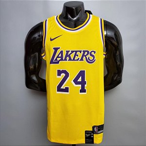 Regata Basquete NBA Lakers Bryant 24 Amarela Edição Jogador Silk