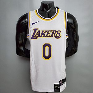 Regata Basquete NBA Lakers kuzma 0 Branca Edição Jogador Silk