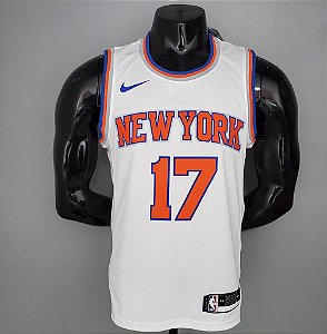 Regata Basquete NBA New York Knicks Lin 17 Branca Edição Jogador Silk