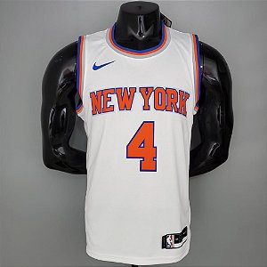 Regata Basquete New York Knicks Rose 4 Branca Edição Jogador Silk