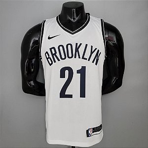Regata Basquete NBA Brooklyn Nets Aldridge 21 Branca Edição Jogador Silk
