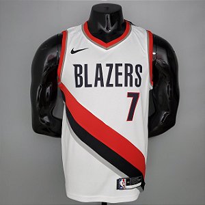 Regata Basquete NBA Portland Trail Blazers Roy 7 Branca Edição Jogador Silk