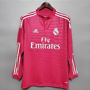 Camisa Manga Comprida Real Madrid 2 Retrô 2014 / 2015