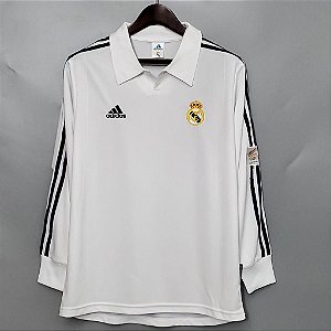 Camisa Manga Comprida Real Madrid Retrô 2002
