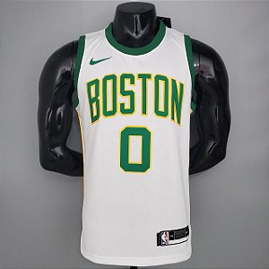 Regata Basquete NBA Boston Celtics Tatum 0 Platina Limitada Edição Jogador Silk