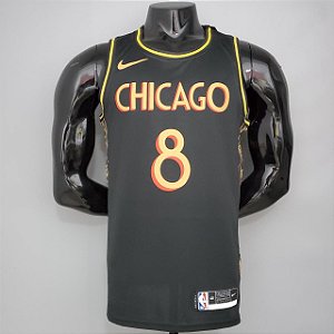 Regata Basquete NBA Chicago Bulls Lavine 8 Edição Jogador Silk