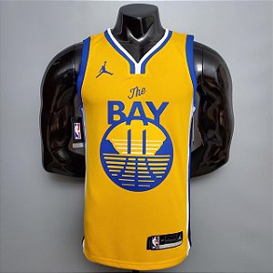 Regata Basquete NBA Golden State Warriors Thompson 11 Amarela Edição Jogador Silk