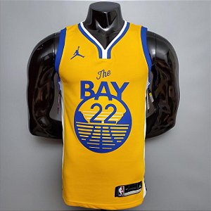 Regata Basquete NBA Golden State Warriors Wiggins 22 Amarela Edição Jogador Silk