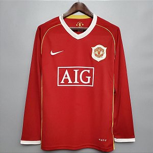 Camisa Manga Comprida Manchester United 1 Retrô 2006 / 2007