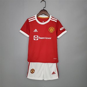 Kit Infantil Manchester United 1 Camisa e Short  2021 / 2022