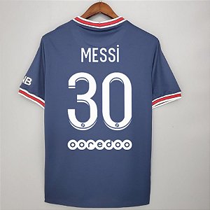 Nova Camisa PSG 1 Messi 30 Torcedor Masculina 2021 / 2022