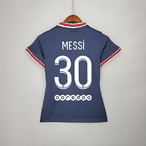 Nova Camisa PSG 1 Messi 30 Torcedor Feminina 2021 / 2022