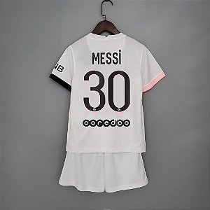 Novo Kit Infantil PSG 2 Messi 30 Camisa e Short  2021 / 2022