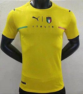 Camisa Itália Goleiro Edição Jogador Amarela Torcedor Masculina Donnarumma 2021 / 2022