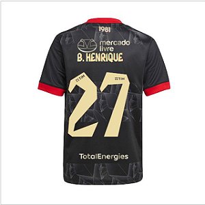Camisa Flamengo 3 Com Todos Patrocinios B. Henrique 27 Torcedor 2021 / 2022