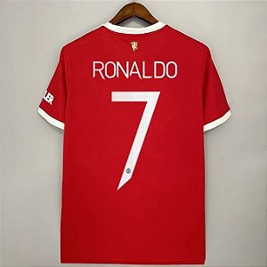 Nova Camisa Manchester United 1 Cristiano Ronaldo 7 CR7 Uefa Champions League Torcedor 2021 / 2022