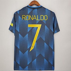 Nova Camisa Manchester United 3 Cristiano Ronaldo 7 CR7 Uefa Champions League Torcedor 2021 / 2022