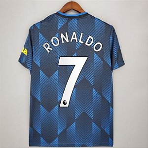 Nova Camisa Manchester United 3 Cristiano Ronaldo 7 CR7 Torcedor 2021 / 2022