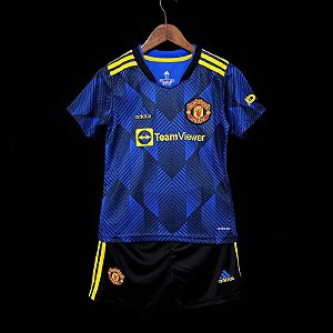 Kit Infantil Manchester United 3 Camisa e Short  2021 / 2022