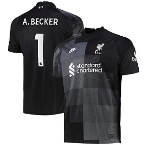 Camisa Liverpool Goleiro Preta A.Becker 1 Torcedor 2021 / 2022