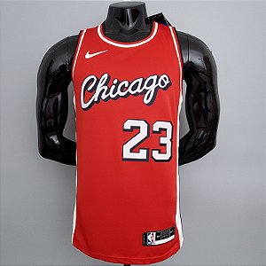 Regata Basquete NBA Chicago Bulls Jordan 23 Vermelha Edição Jogador Silk 2022