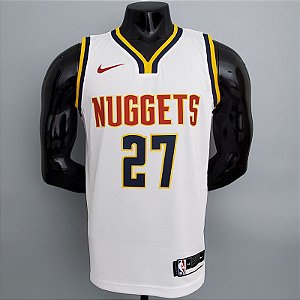 Regata Basquete NBA Denver Nuggets Murray 27 Branca Limitada Edição Jogador Silk