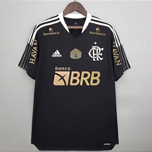 Camisa Flamengo Dia Consciência Negra com todos PatrocíniosTorcedor Masculina 2021 / 2022