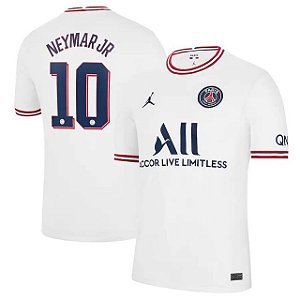 Camisa PSG 4 Neymar Jr 10 Personalização Copa Torcedor Masculina 2021 / 2022