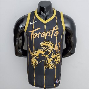 Regata Basquete NBA Toronto Raptors Siakam 43 Preta Edição Jogador Silk 2022