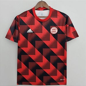Nova Camisa Bayern De Munique Treino Vermelho Geométrico Torcedor Masculina 2022 / 2023