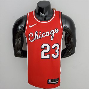 Regata Basquete NBA Chicago Bulls 75º aniversário Jordan 23 Vermelha Edição Jogador Silk