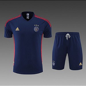 Novo Kit Treino Conjunto Ajax Treino Azul Masculino 2022 / 2023