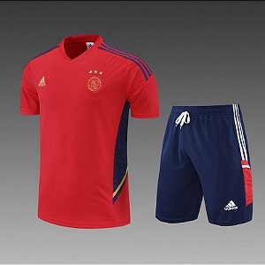 Novo Kit Treino Conjunto Ajax Treino Vermelho E Azul Masculino 2022 / 2023