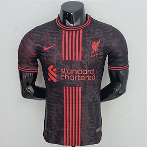 Nova Camisa Edição Jogador Liverpool Treino Preta E Vermelho 2022 / 2023