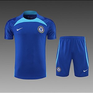 Conjunto Chelsea Azul Treino manga curta 2022 / 2023