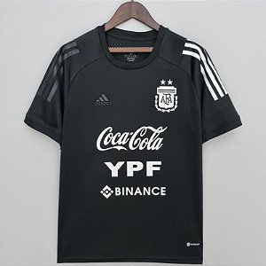 Nova Camisa Argentina Treino Preta Torcedor Masculina 2022 / 2023