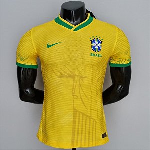 Nova Camisa Edição Jogador Brasil Versão Cristo Redentor Amarela 2022