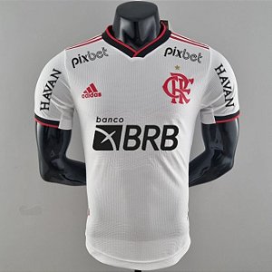Nova Camisa Edição Jogador Flamengo 2 Branca Com Todos Patrocínios 2022 / 2023