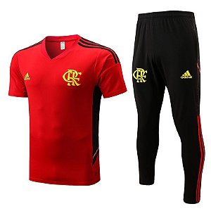 Novo Conjunto Flamengo Treino Vermelho E Preto Masculino 2022 / 2023