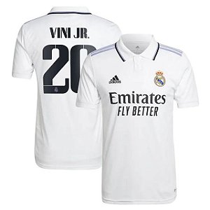 Nova Camisa Real Madrid 1 Vini Jr. 20 Torcedor 2022 / 2023