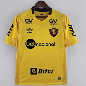 Nova Camisa Sport Recife Goleiro Amarela Torcedor Masculina Todos Patrocínios 2022 / 2023