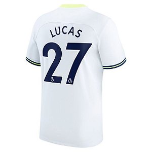 Nova Camisa Tottenham 1 Lucas 27 Torcedor Masculina 2022 / 2023