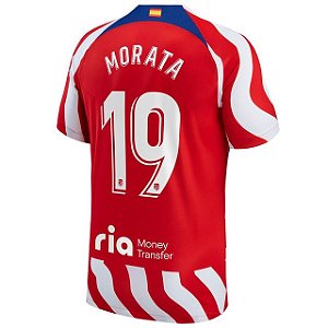 Nova Camisa Atlético De Madrid 1 Morata 19 Torcedor 2022 / 2023