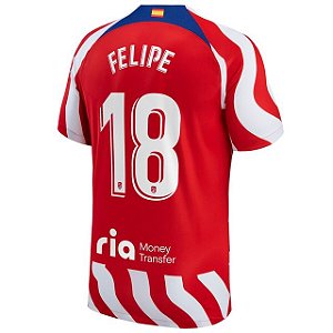 Nova Camisa Atlético De Madrid 1 Felipe 18 Torcedor 2022 / 2023